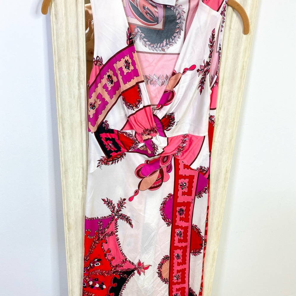 Emilio Pucci white pink red geometric print dress - Picture 8 of 16